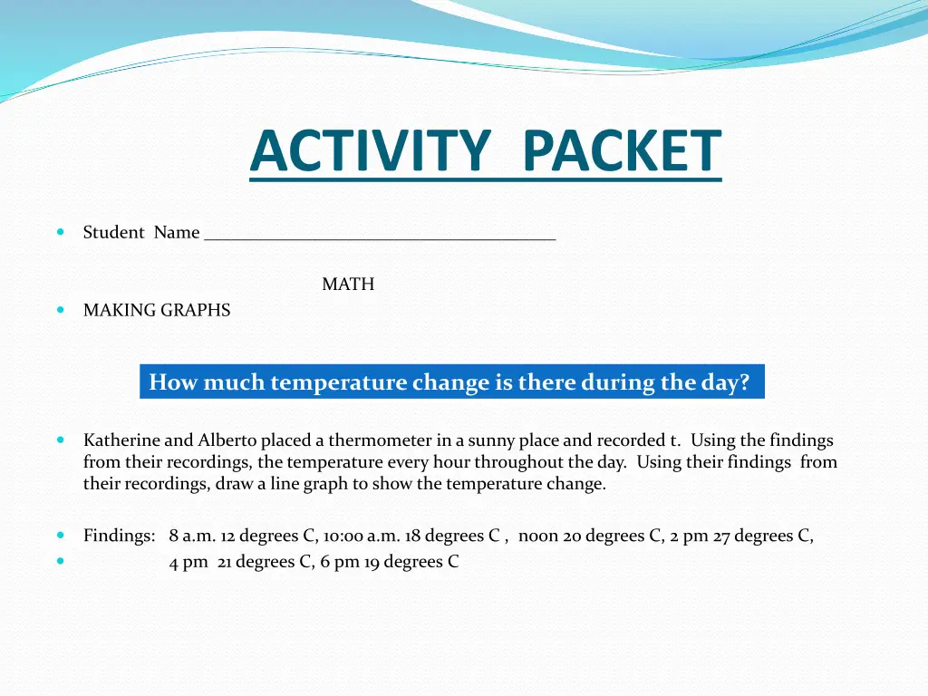 activity packet