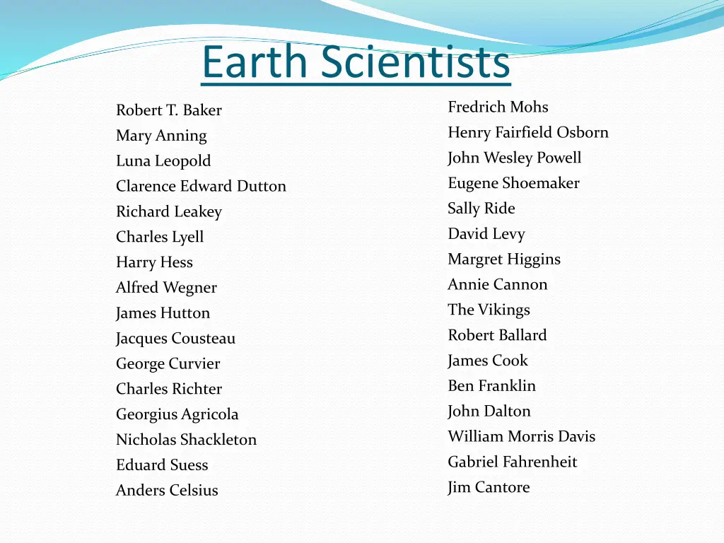 earth scientists
