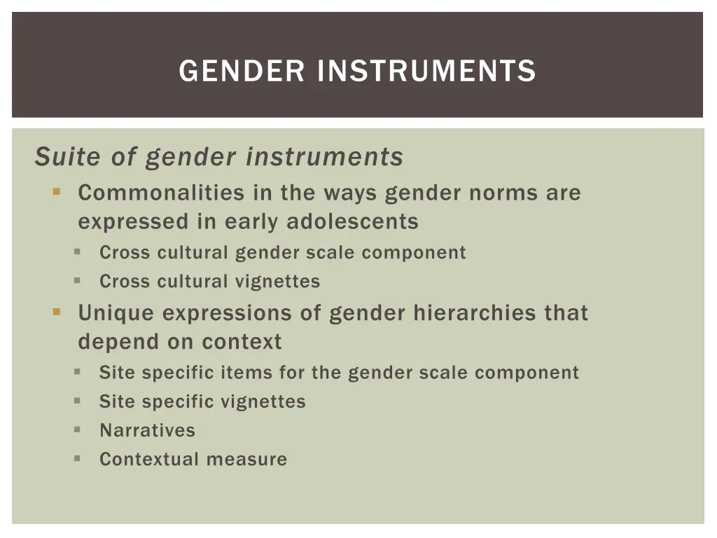 gender instruments