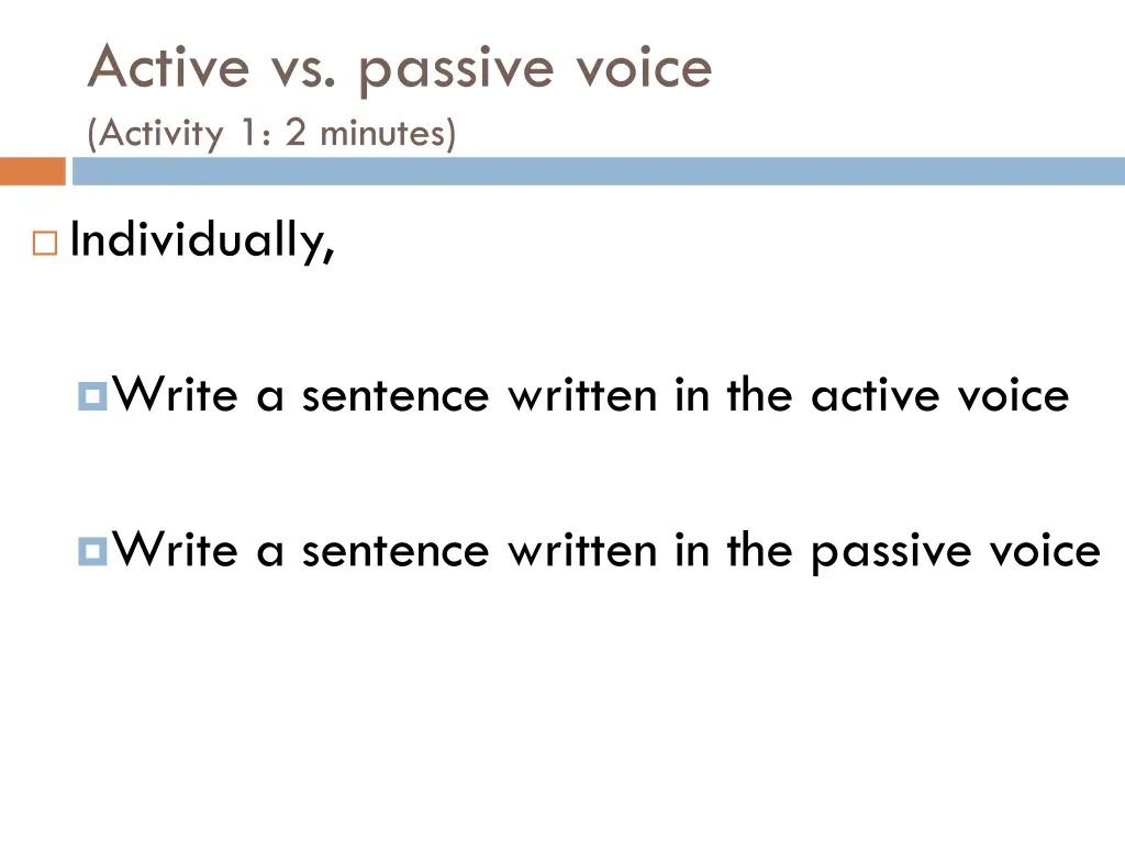 active vs passive voice activity 1 2 minutes