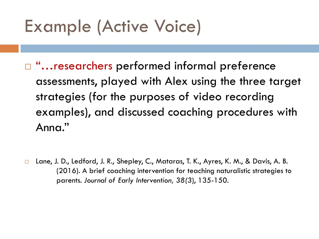 example active voice