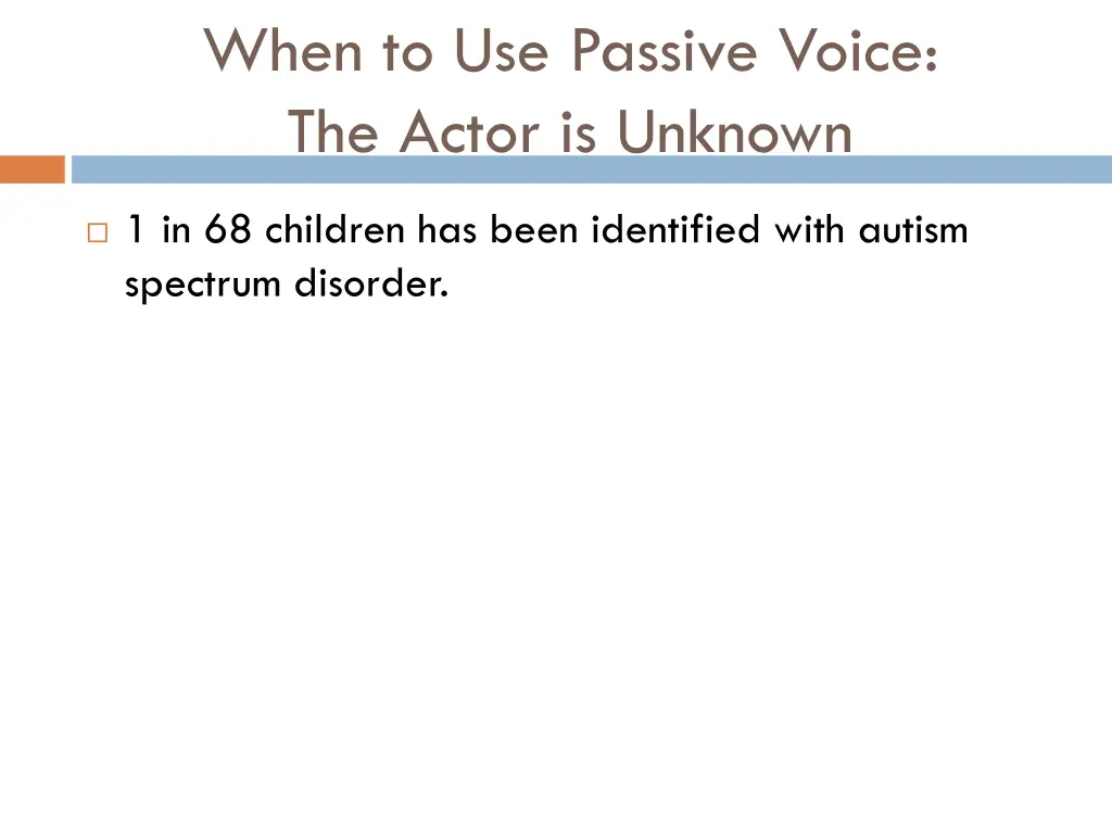 when to use passive voice the actor is unknown