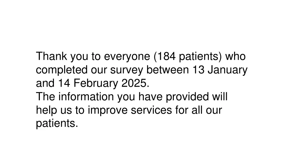 thank you to everyone 184 patients who completed