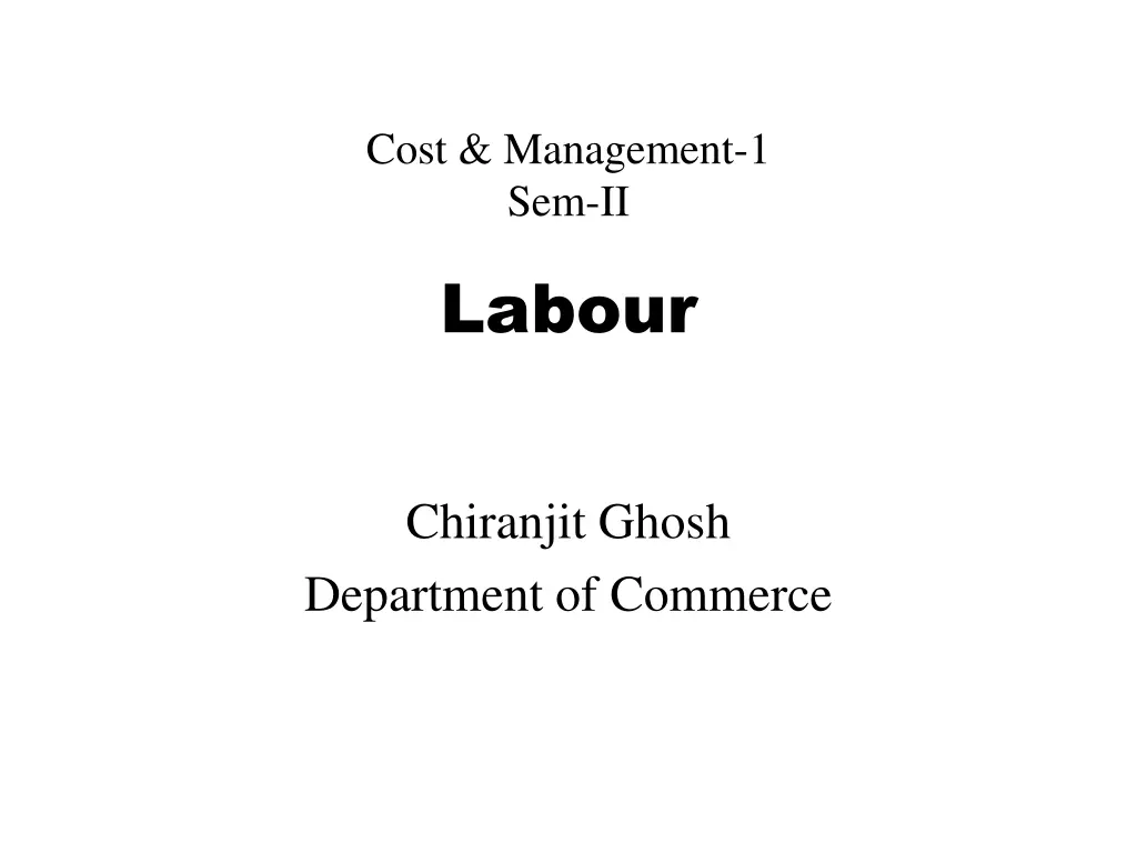 cost management 1 sem ii labour