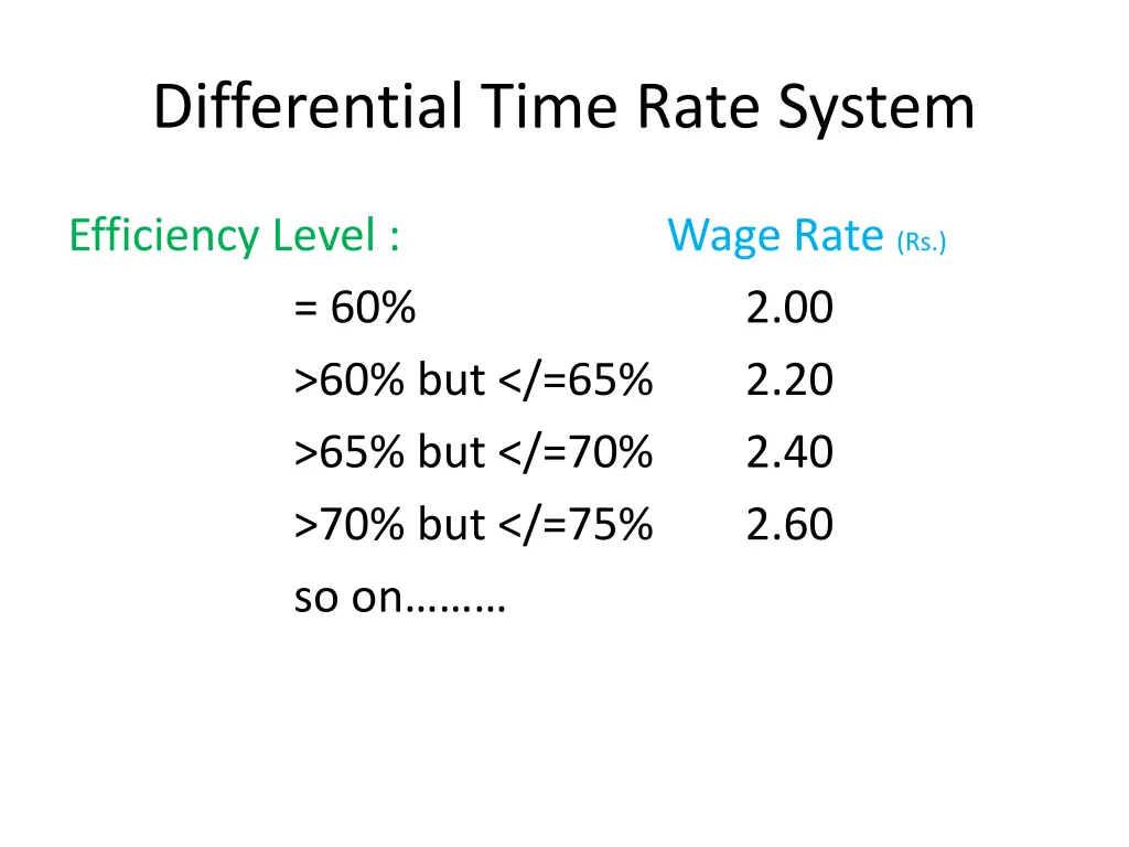 differential time rate system