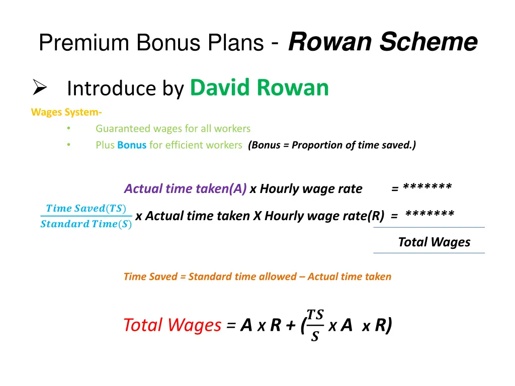 premium bonus plans rowan scheme