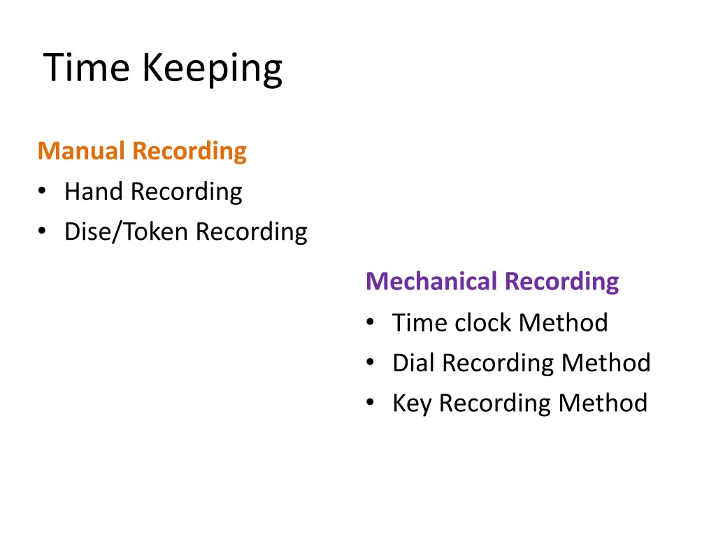 time keeping