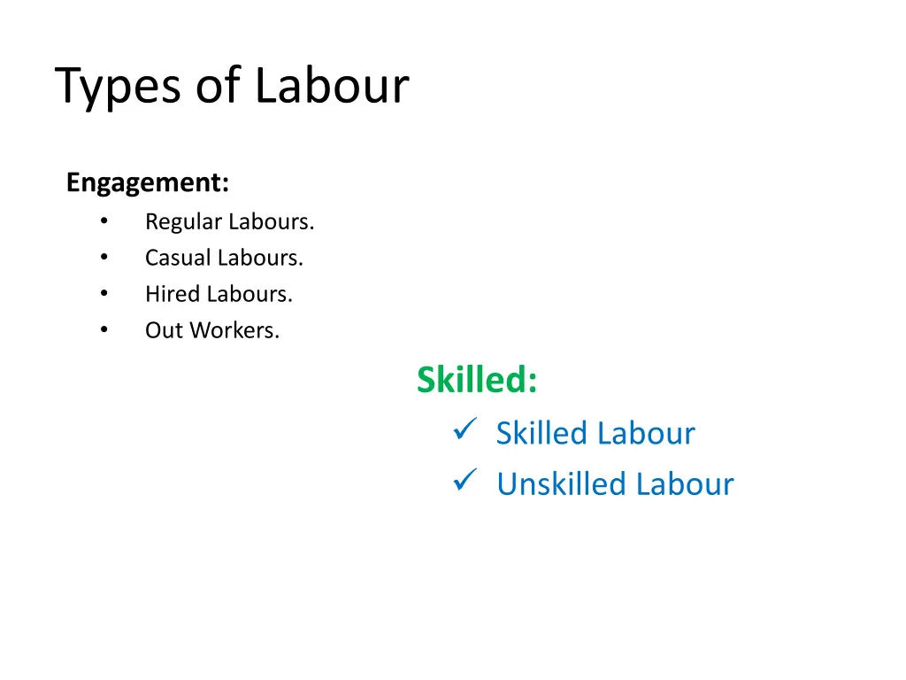 types of labour