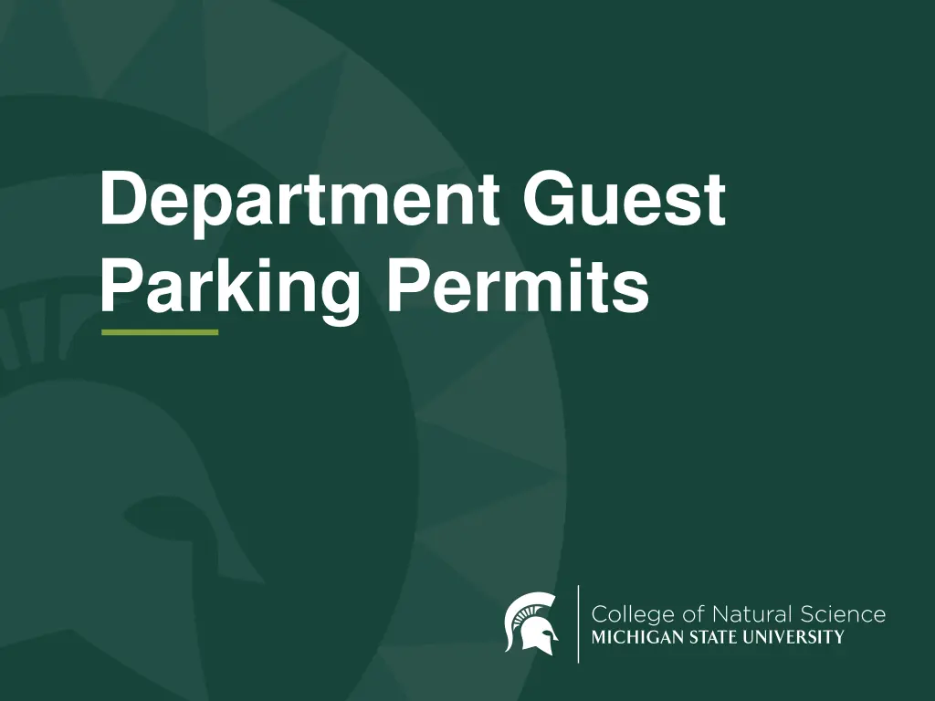 department guest parking permits