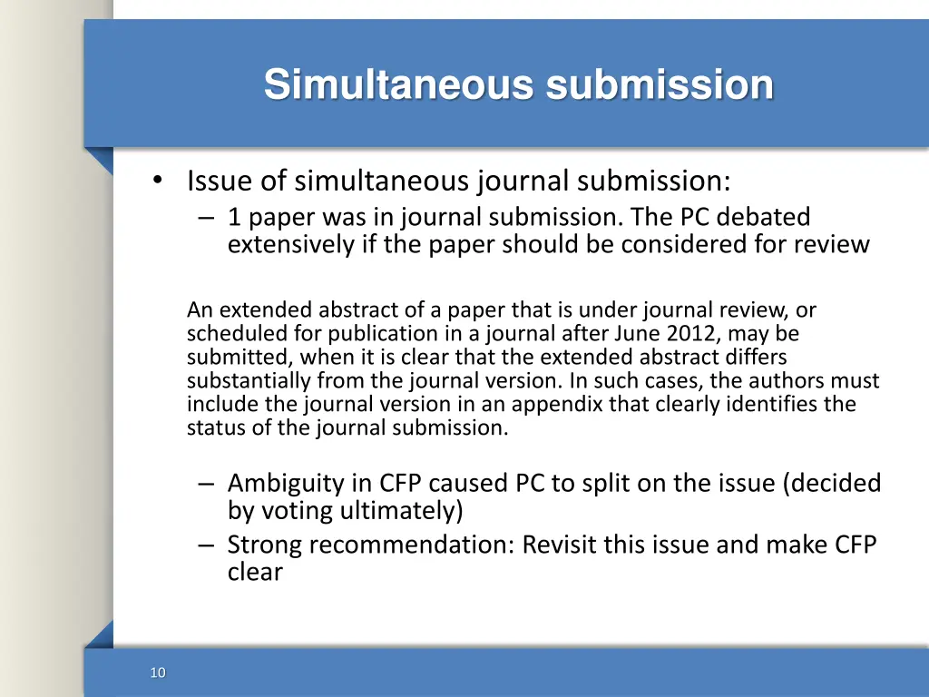 simultaneous submission