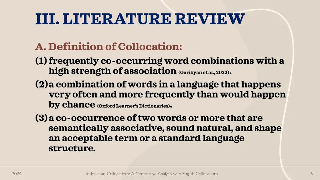 iii literature review