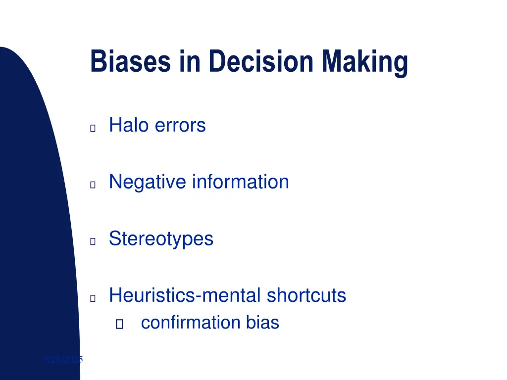 biases in decision making