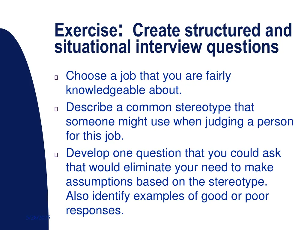 exercise create structured and situational