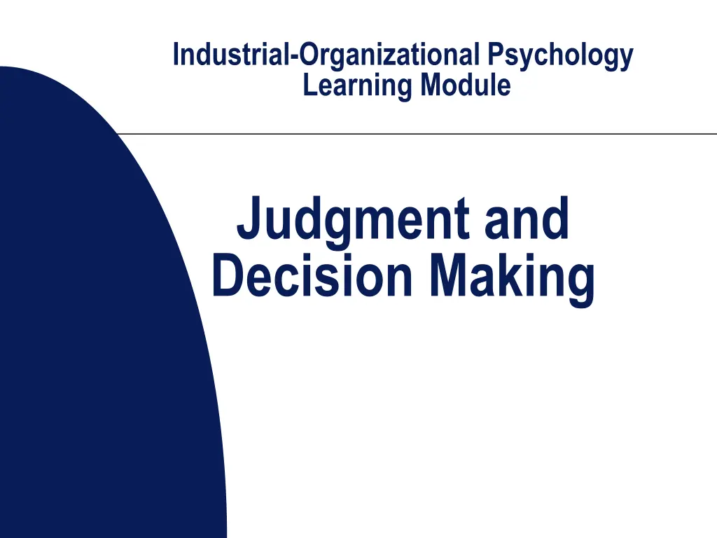 industrial organizational psychology learning