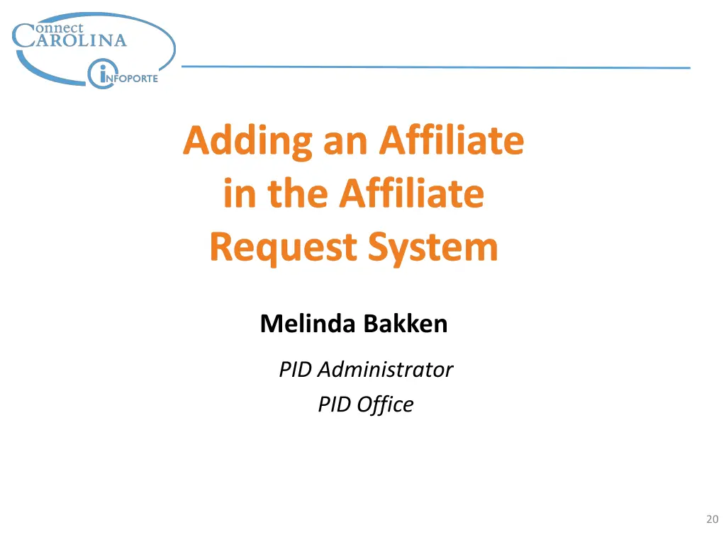 adding an affiliate in the affiliate request