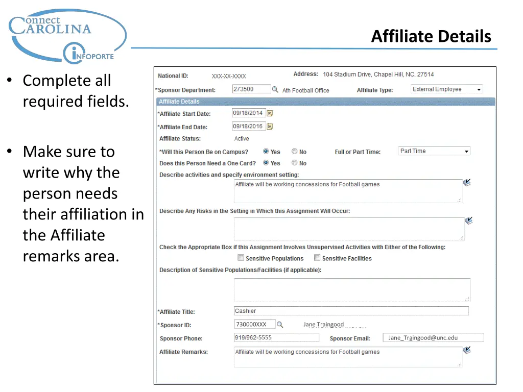 affiliate details