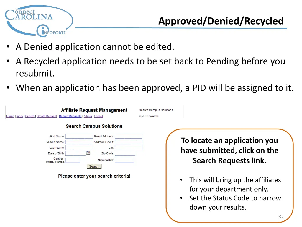 approved denied recycled