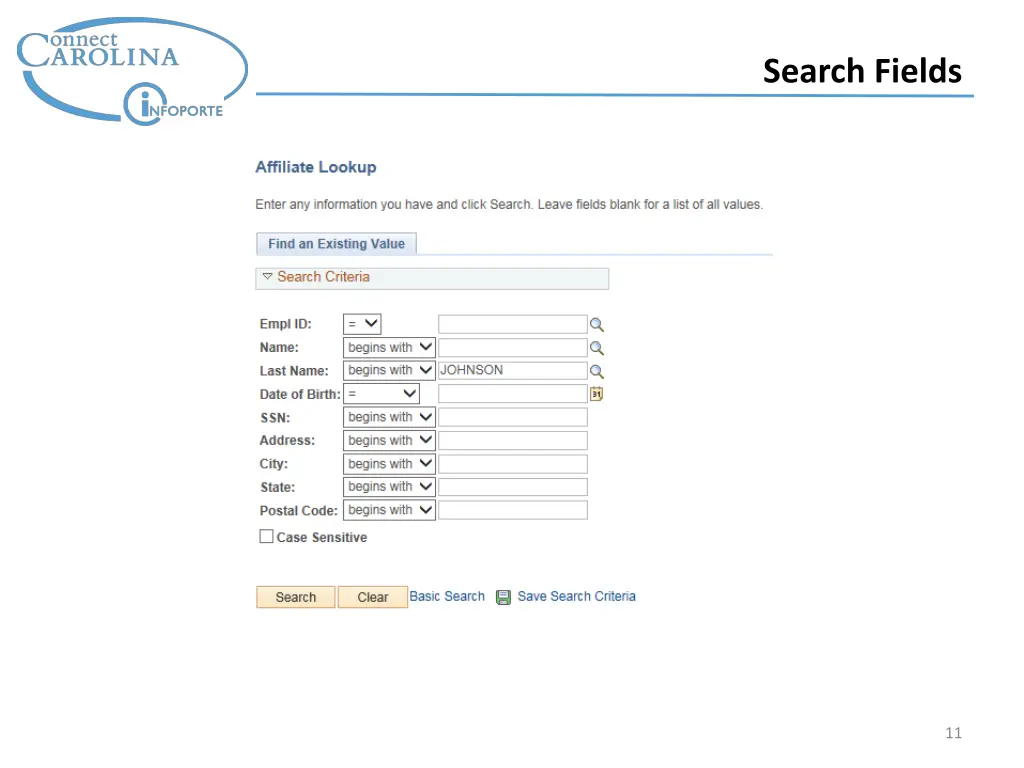 search fields