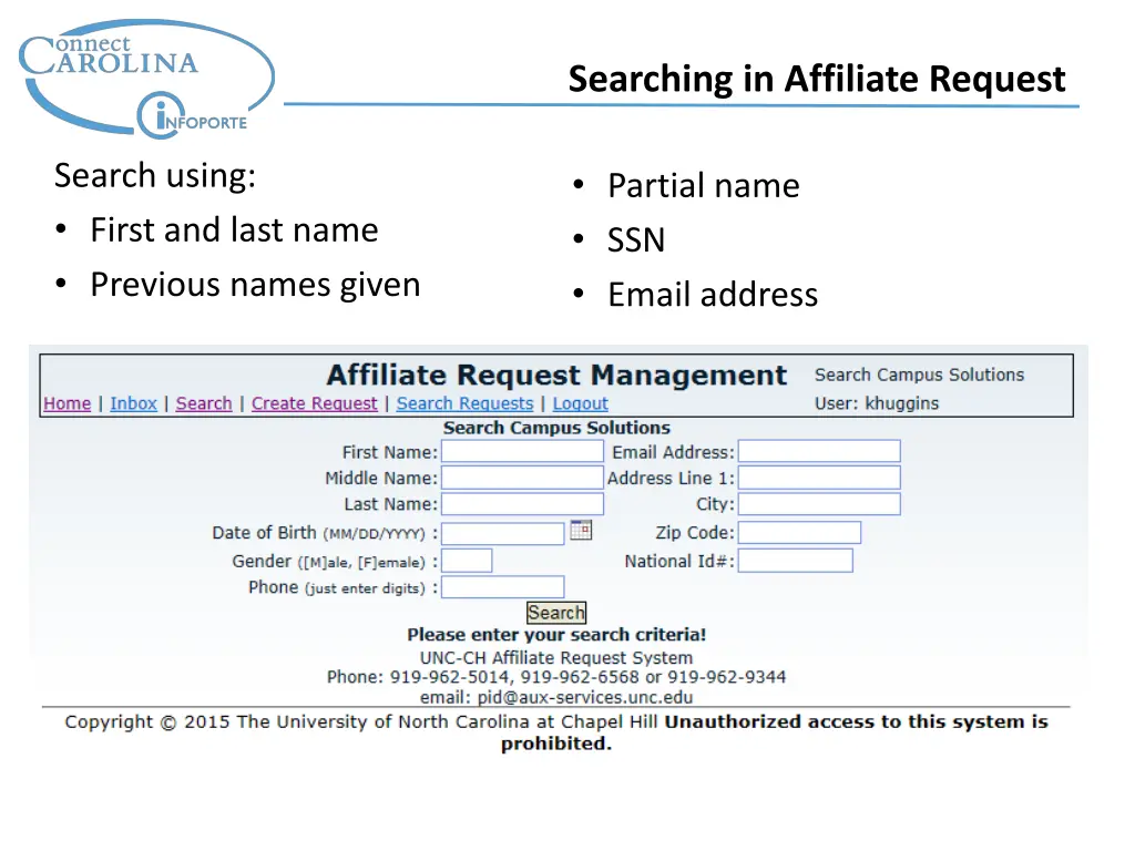 searching in affiliate request 1