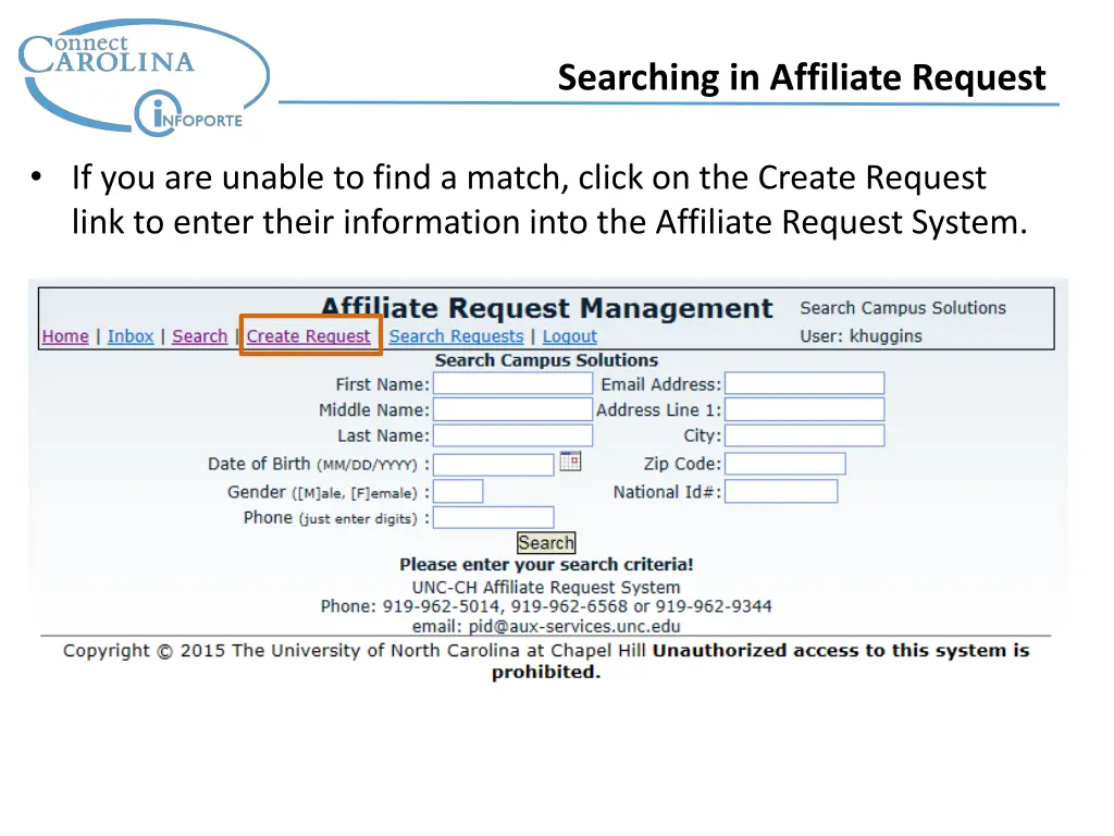 searching in affiliate request 4