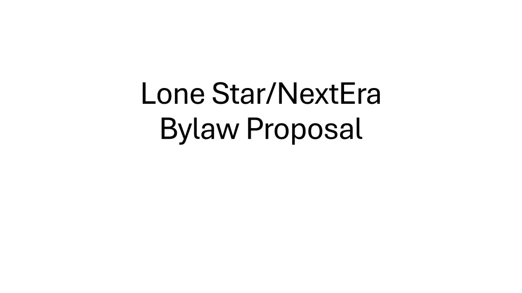lone star nextera bylaw proposal