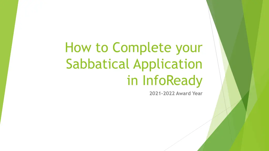 how to complete your sabbatical application