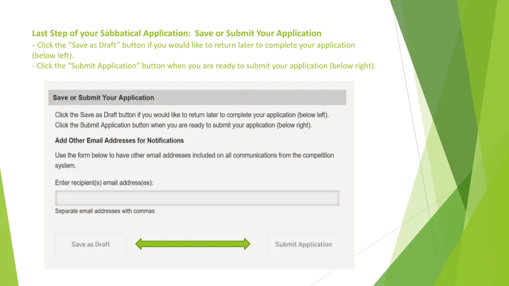 last step of your sabbatical application save