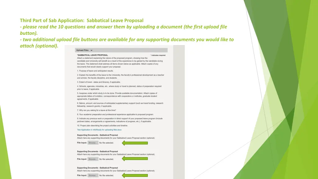 third part of sab application sabbatical leave