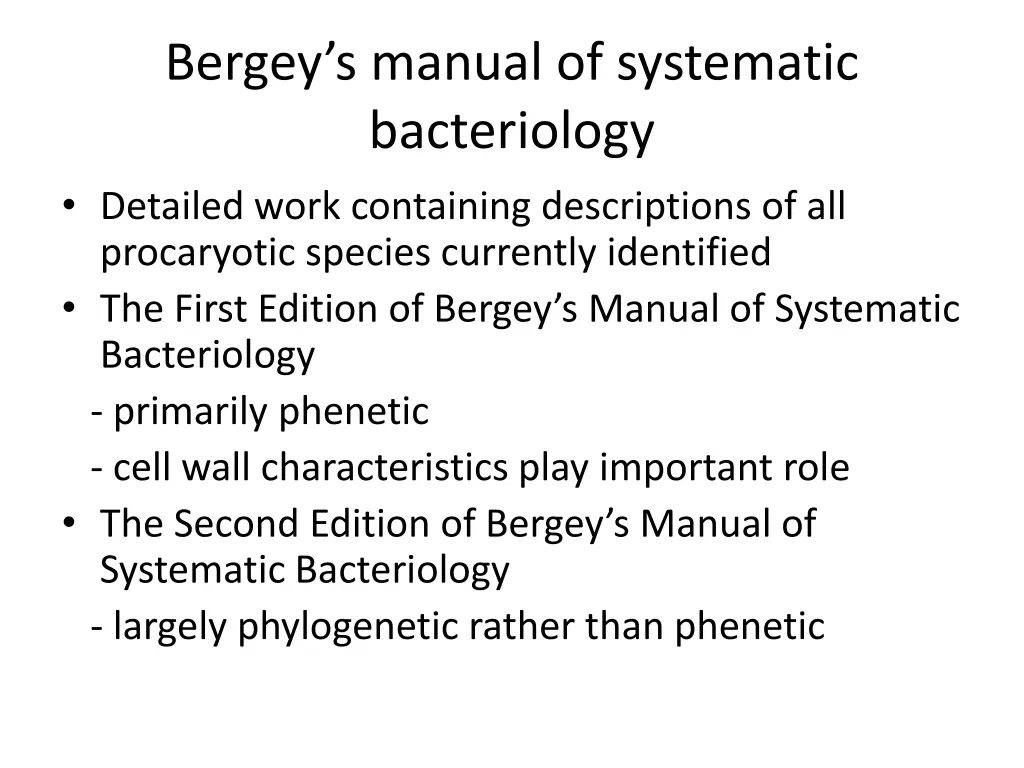 bergey s manual of systematic bacteriology