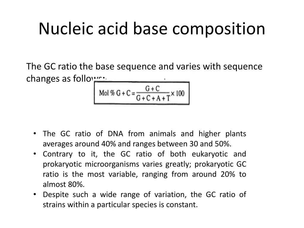 nucleic acid base composition