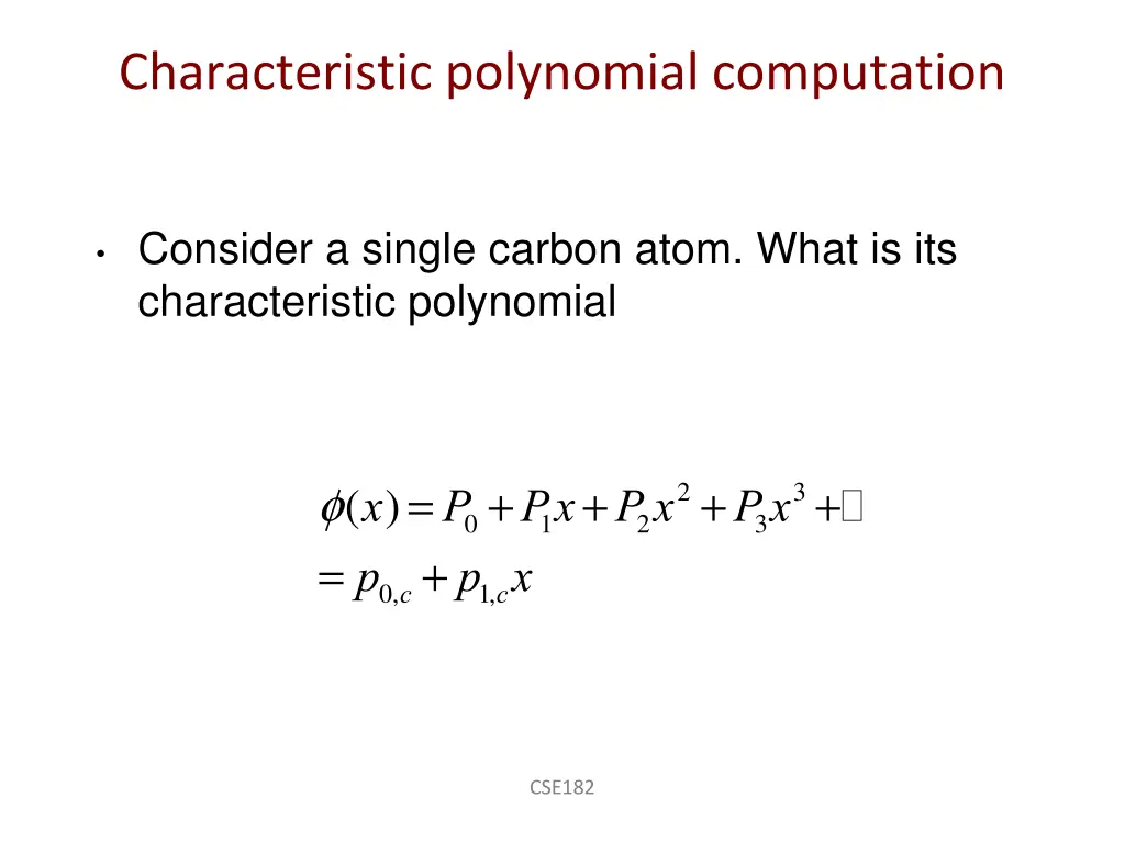 characteristic polynomial computation