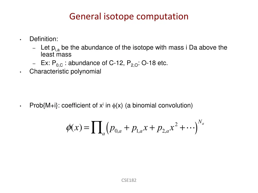 general isotope computation 1
