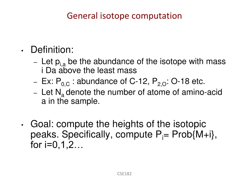 general isotope computation