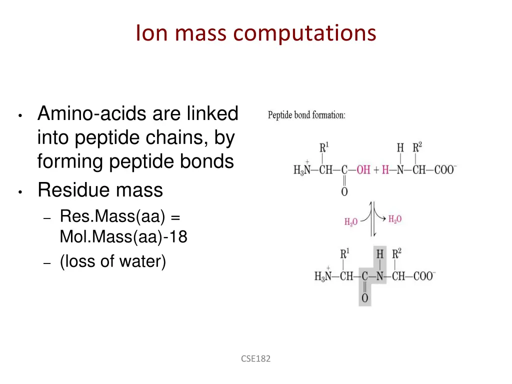 ion mass computations
