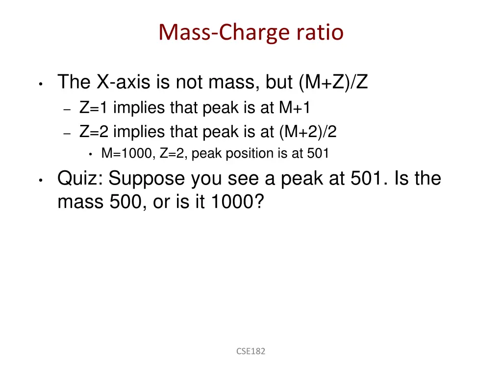 mass charge ratio