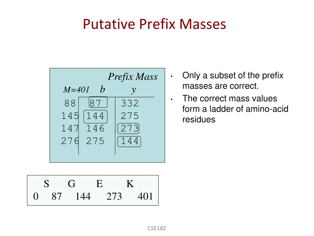 putative prefix masses