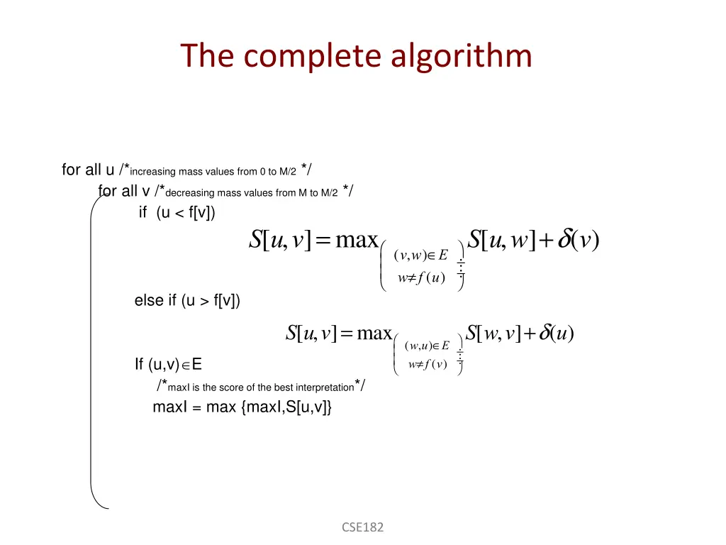 the complete algorithm
