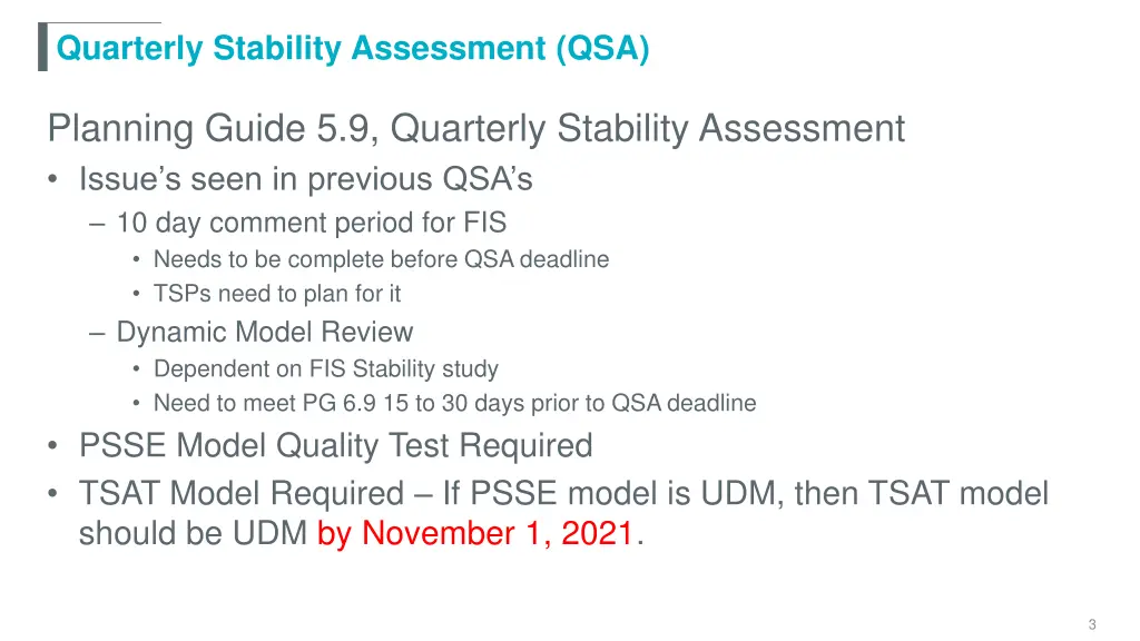 quarterly stability assessment qsa 1