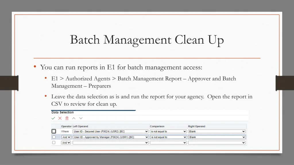 batch management clean up 2