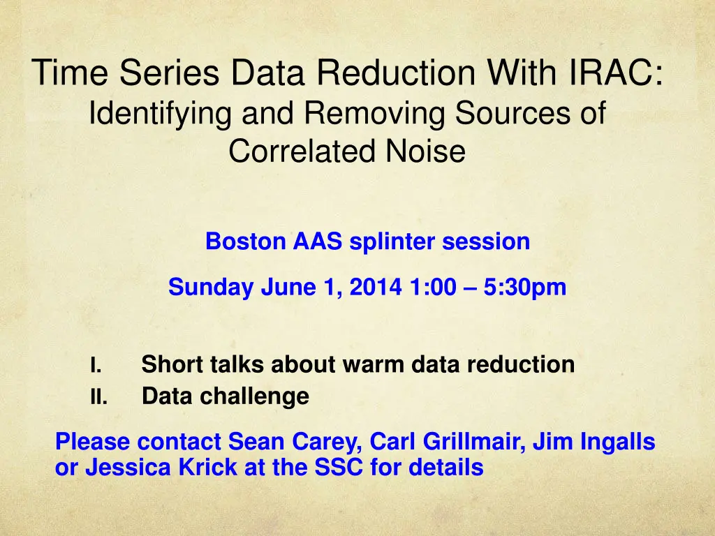 time series data reduction with irac identifying