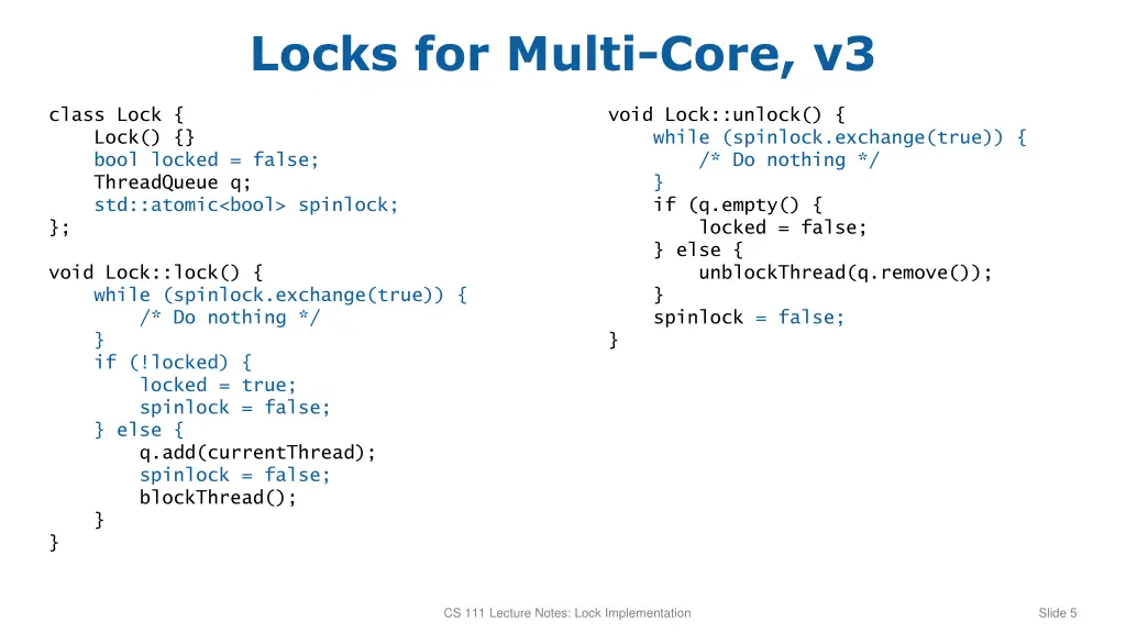 locks for multi core v3
