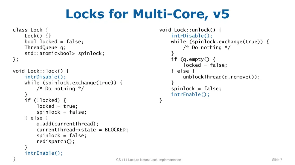 locks for multi core v5