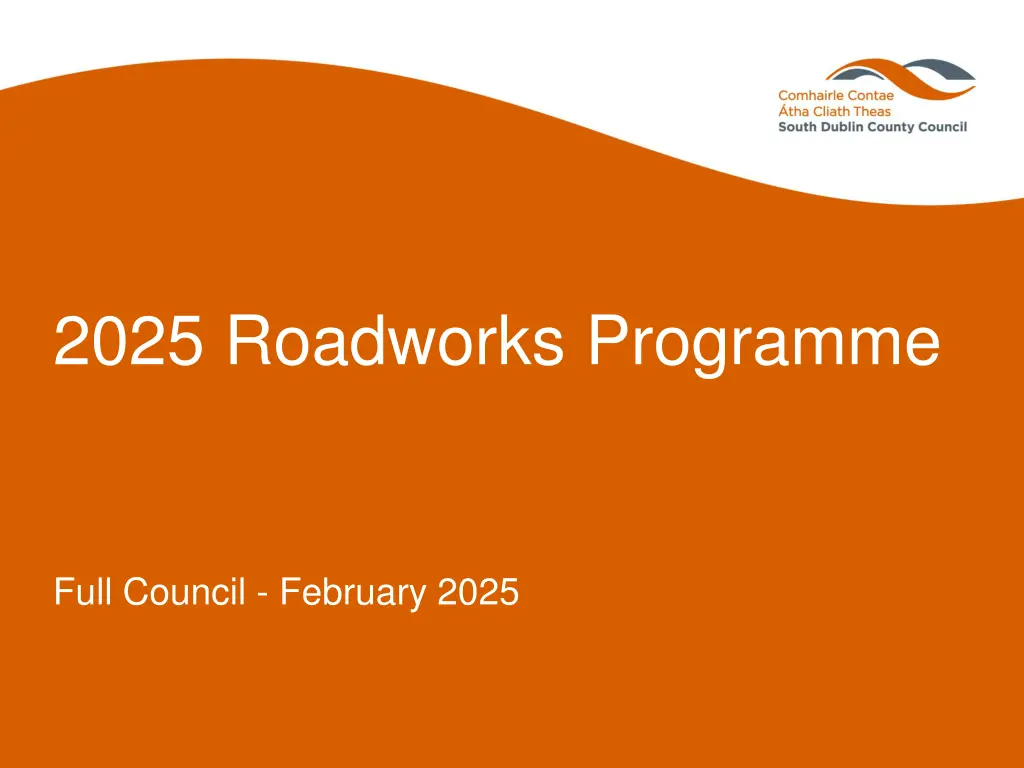 2025 roadworks programme
