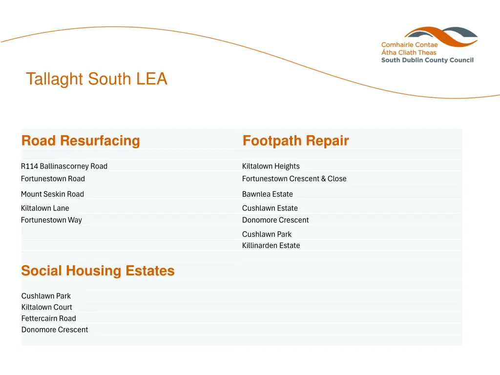 tallaght south lea