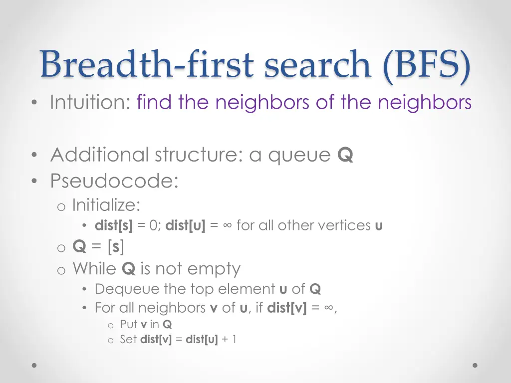 breadth first search bfs intuition find