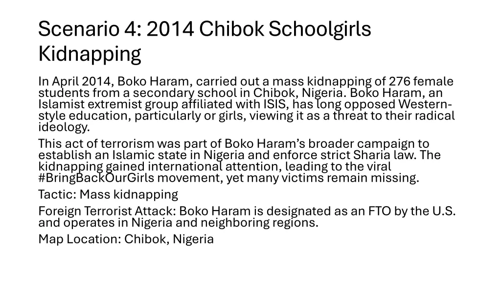 scenario 4 2014 chibok schoolgirls kidnapping