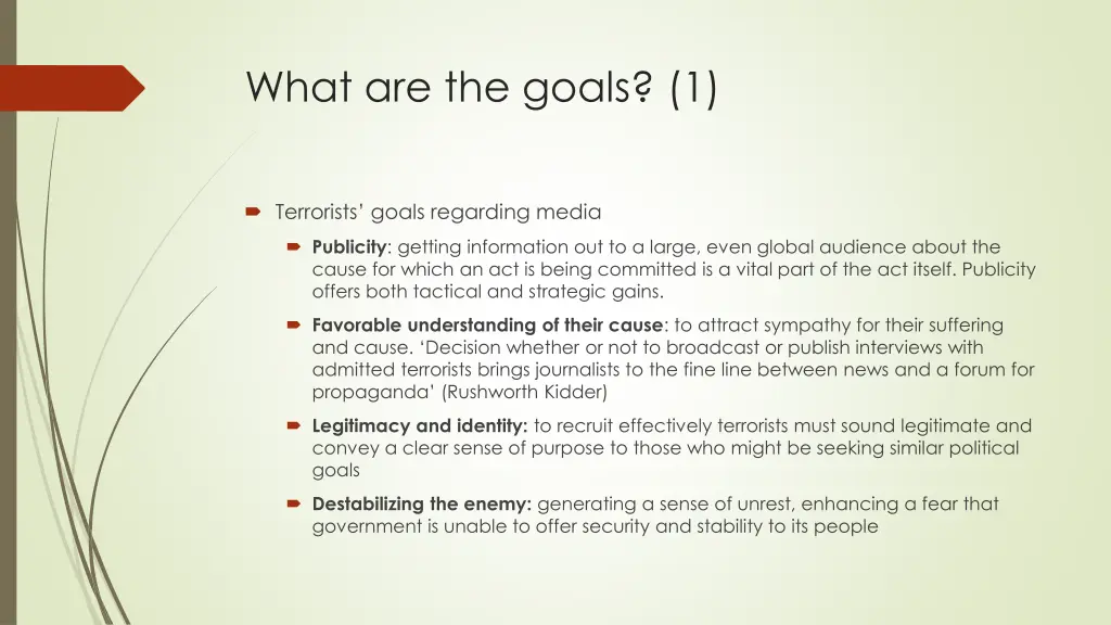 what are the goals 1