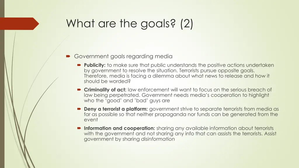 what are the goals 2