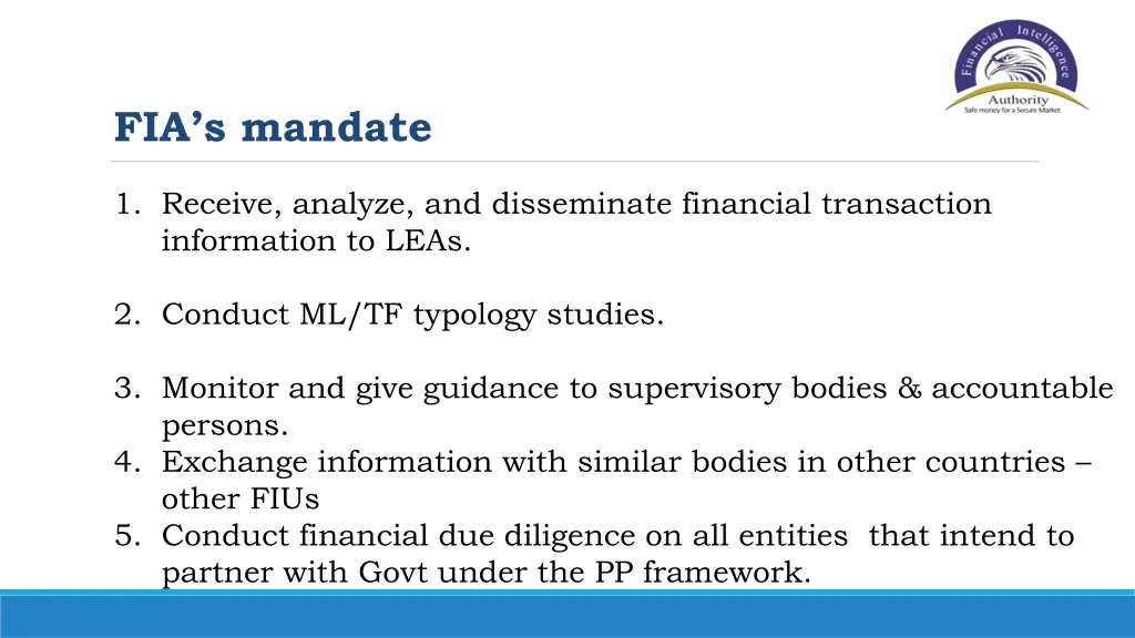 fia s mandate