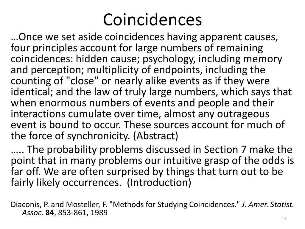 coincidences